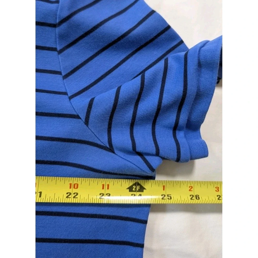 Polo Ralph Lauren Shirt Mena XL Blue Striped Pima Soft Touch Short Sleeve Polo